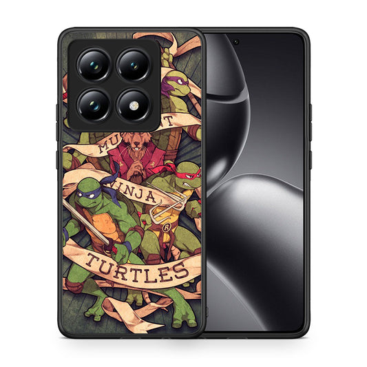 Θήκη Xiaomi 14T Pro Ninja Turtles από τη Smartfits με σχέδιο στο πίσω μέρος και μαύρο περίβλημα | Xiaomi 14T Pro Ninja Turtles case with colorful back and black bezels