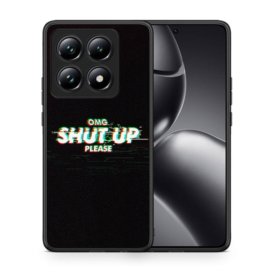 Θήκη Xiaomi 14T Pro OMG ShutUp από τη Smartfits με σχέδιο στο πίσω μέρος και μαύρο περίβλημα | Xiaomi 14T Pro OMG ShutUp case with colorful back and black bezels