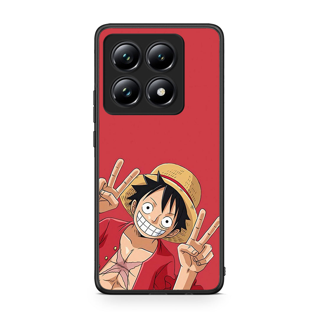 Xiaomi 14T Pro Pirate Luffy Θήκη από τη Smartfits με σχέδιο στο πίσω μέρος και μαύρο περίβλημα | Smartphone case with colorful back and black bezels by Smartfits