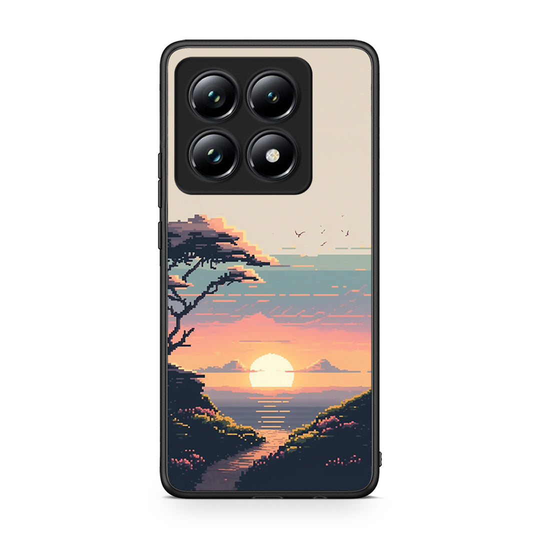 Xiaomi 14T Pro Pixel Sunset Θήκη από τη Smartfits με σχέδιο στο πίσω μέρος και μαύρο περίβλημα | Smartphone case with colorful back and black bezels by Smartfits