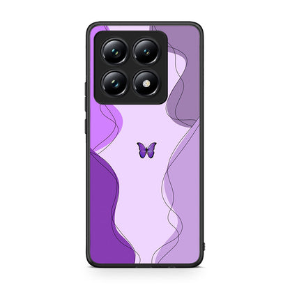Xiaomi 14T Pro Purple Mariposa Θήκη Αγίου Βαλεντίνου από τη Smartfits με σχέδιο στο πίσω μέρος και μαύρο περίβλημα | Smartphone case with colorful back and black bezels by Smartfits