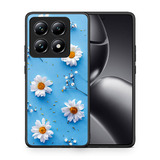 Θήκη Xiaomi 14T Pro Real Daisies από τη Smartfits με σχέδιο στο πίσω μέρος και μαύρο περίβλημα | Xiaomi 14T Pro Real Daisies case with colorful back and black bezels