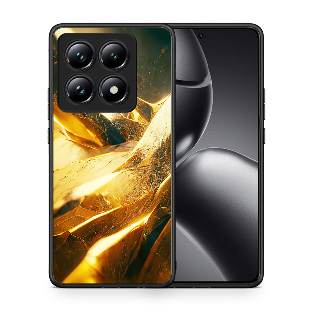 Θήκη Xiaomi 14T Pro Real Gold από τη Smartfits με σχέδιο στο πίσω μέρος και μαύρο περίβλημα | Xiaomi 14T Pro Real Gold case with colorful back and black bezels