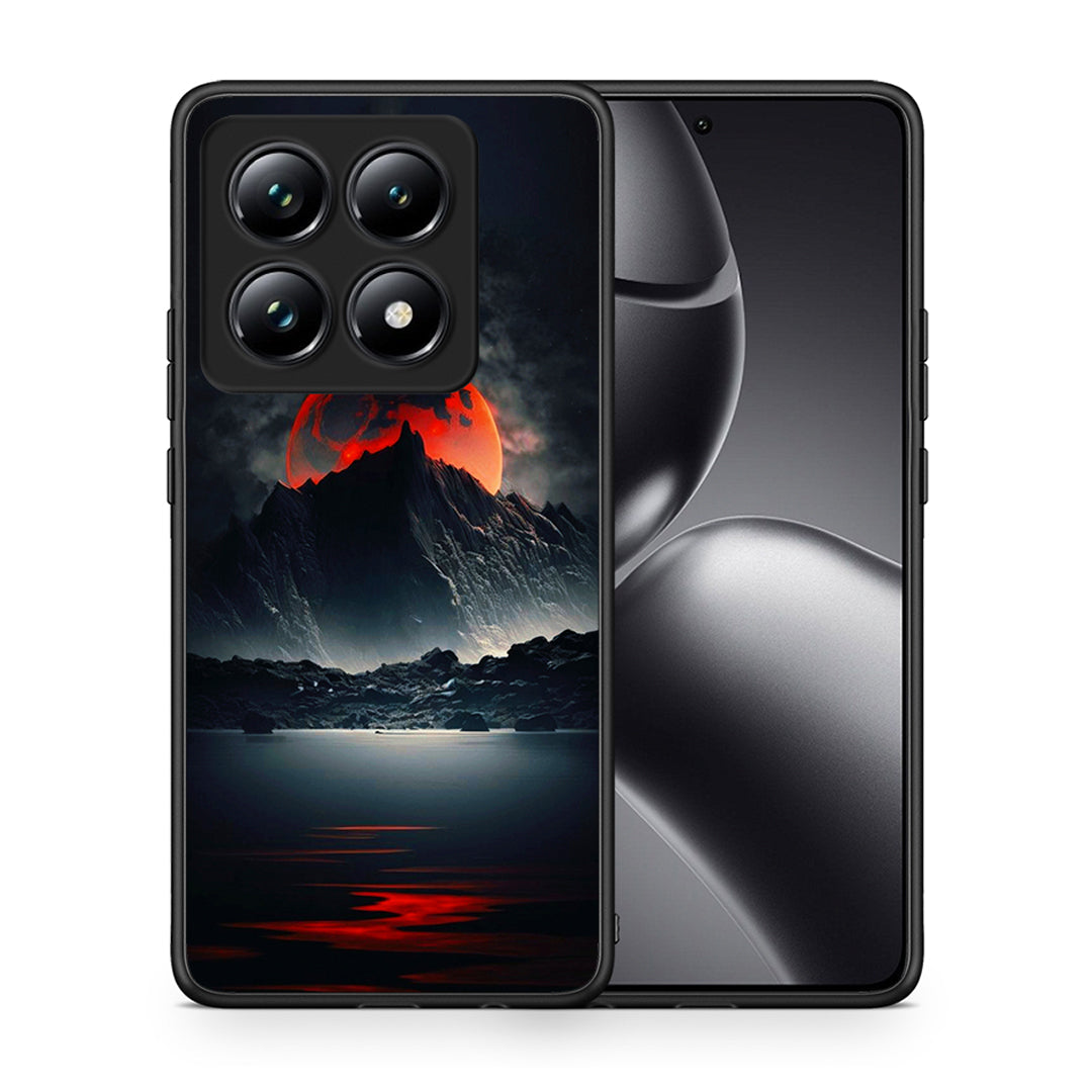 Θήκη Xiaomi 14T Pro Red Full Moon από τη Smartfits με σχέδιο στο πίσω μέρος και μαύρο περίβλημα | Xiaomi 14T Pro Red Full Moon case with colorful back and black bezels