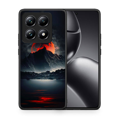Θήκη Xiaomi 14T Pro Red Full Moon από τη Smartfits με σχέδιο στο πίσω μέρος και μαύρο περίβλημα | Xiaomi 14T Pro Red Full Moon case with colorful back and black bezels