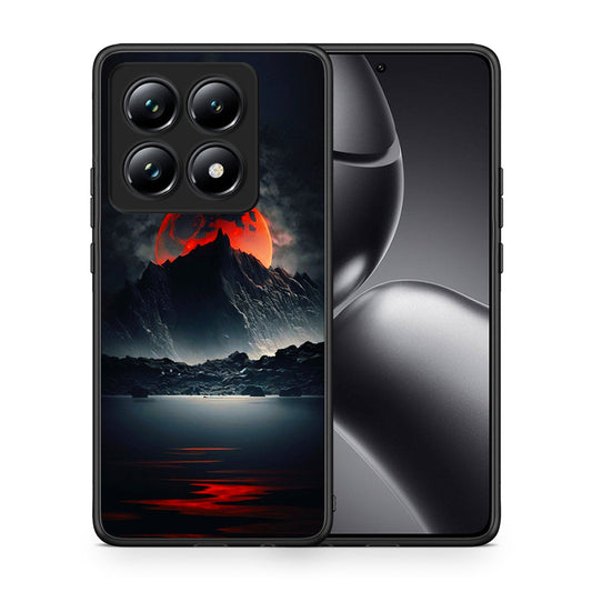 Θήκη Xiaomi 14T Pro Red Full Moon από τη Smartfits με σχέδιο στο πίσω μέρος και μαύρο περίβλημα | Xiaomi 14T Pro Red Full Moon case with colorful back and black bezels