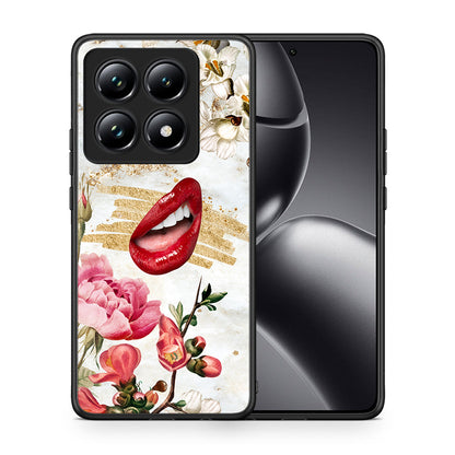 Θήκη Xiaomi 14T Pro Red Lips από τη Smartfits με σχέδιο στο πίσω μέρος και μαύρο περίβλημα | Xiaomi 14T Pro Red Lips case with colorful back and black bezels