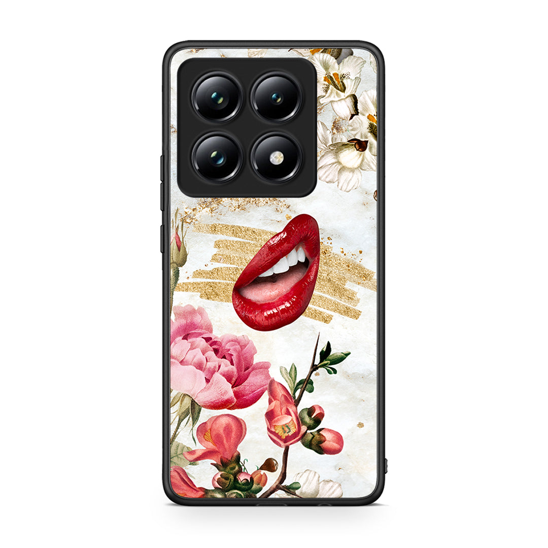 Xiaomi 14T Pro Red Lips θήκη από τη Smartfits με σχέδιο στο πίσω μέρος και μαύρο περίβλημα | Smartphone case with colorful back and black bezels by Smartfits