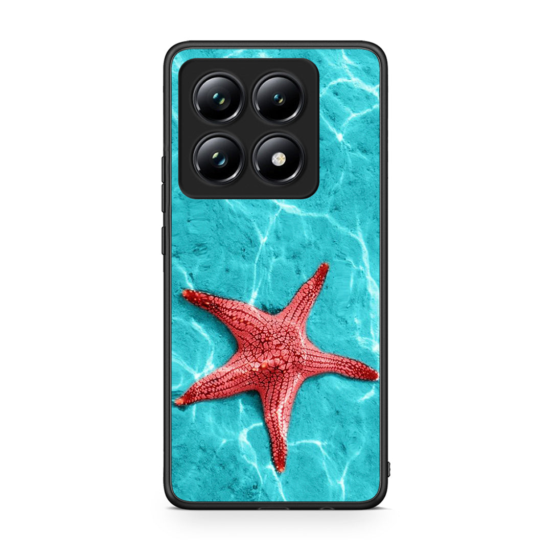 Xiaomi 14T Pro Red Starfish Θήκη από τη Smartfits με σχέδιο στο πίσω μέρος και μαύρο περίβλημα | Smartphone case with colorful back and black bezels by Smartfits