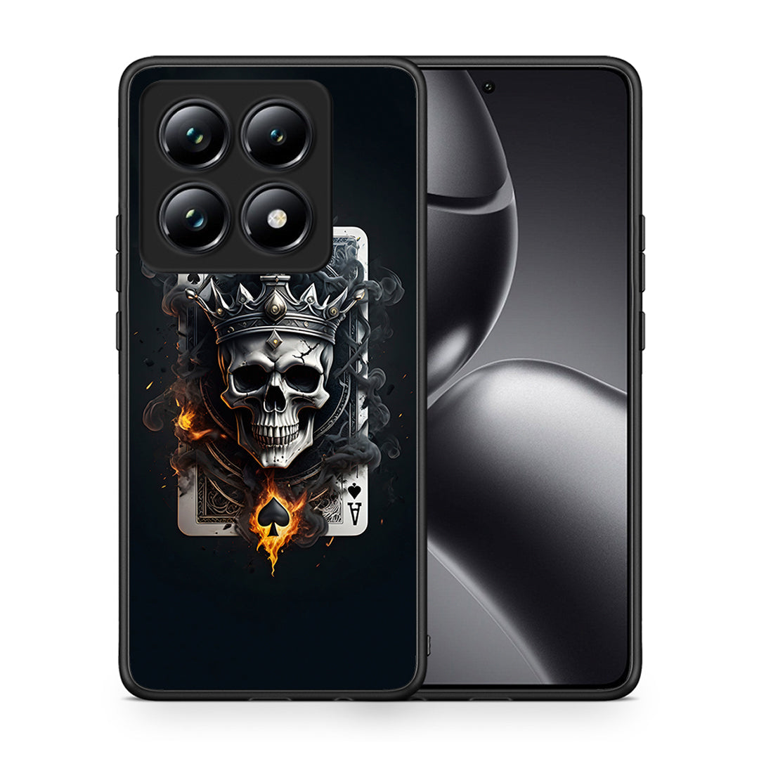 Θήκη Xiaomi 14T Pro Skull King Ace από τη Smartfits με σχέδιο στο πίσω μέρος και μαύρο περίβλημα | Xiaomi 14T Pro Skull King Ace case with colorful back and black bezels