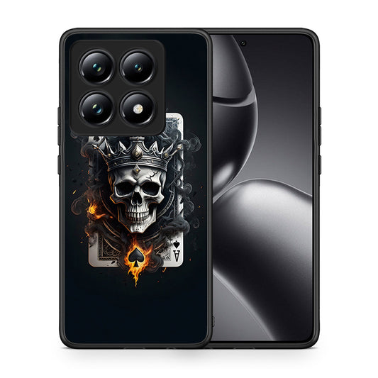 Θήκη Xiaomi 14T Pro Skull King Ace από τη Smartfits με σχέδιο στο πίσω μέρος και μαύρο περίβλημα | Xiaomi 14T Pro Skull King Ace case with colorful back and black bezels
