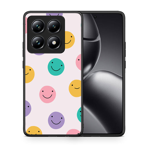 Θήκη Xiaomi 14T Pro Smiley Faces από τη Smartfits με σχέδιο στο πίσω μέρος και μαύρο περίβλημα | Xiaomi 14T Pro Smiley Faces case with colorful back and black bezels