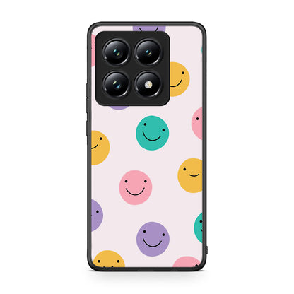 Xiaomi 14T Pro Smiley Faces θήκη από τη Smartfits με σχέδιο στο πίσω μέρος και μαύρο περίβλημα | Smartphone case with colorful back and black bezels by Smartfits