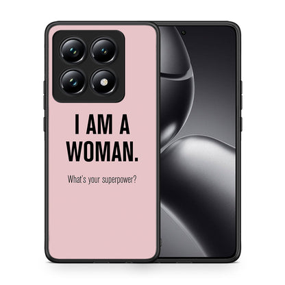 Θήκη Xiaomi 14T Pro Superpower Woman από τη Smartfits με σχέδιο στο πίσω μέρος και μαύρο περίβλημα | Xiaomi 14T Pro Superpower Woman case with colorful back and black bezels