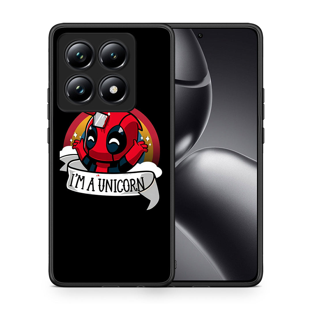 Θήκη Xiaomi 14T Pro Unicorn Deadpool από τη Smartfits με σχέδιο στο πίσω μέρος και μαύρο περίβλημα | Xiaomi 14T Pro Unicorn Deadpool case with colorful back and black bezels