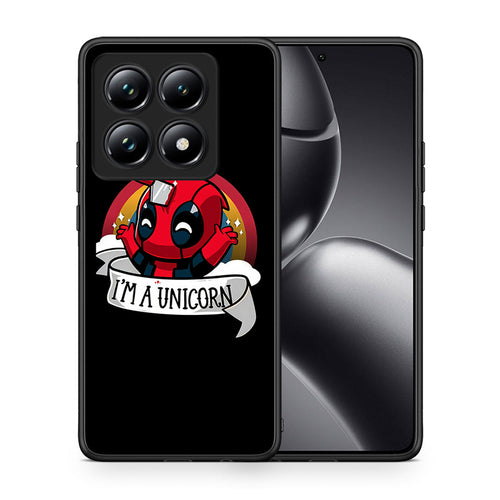 Θήκη Xiaomi 14T Pro Unicorn Deadpool από τη Smartfits με σχέδιο στο πίσω μέρος και μαύρο περίβλημα | Xiaomi 14T Pro Unicorn Deadpool case with colorful back and black bezels