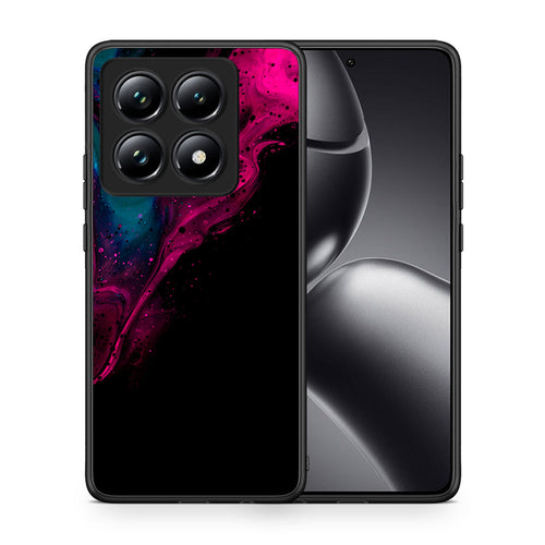 Θήκη Xiaomi 14T Pro Pink Black Watercolor από τη Smartfits με σχέδιο στο πίσω μέρος και μαύρο περίβλημα | Xiaomi 14T Pro Pink Black Watercolor case with colorful back and black bezels