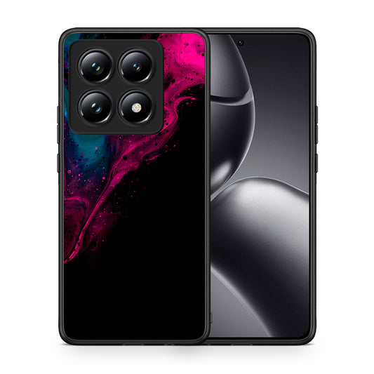 Θήκη Xiaomi 14T Pro Pink Black Watercolor από τη Smartfits με σχέδιο στο πίσω μέρος και μαύρο περίβλημα | Xiaomi 14T Pro Pink Black Watercolor case with colorful back and black bezels