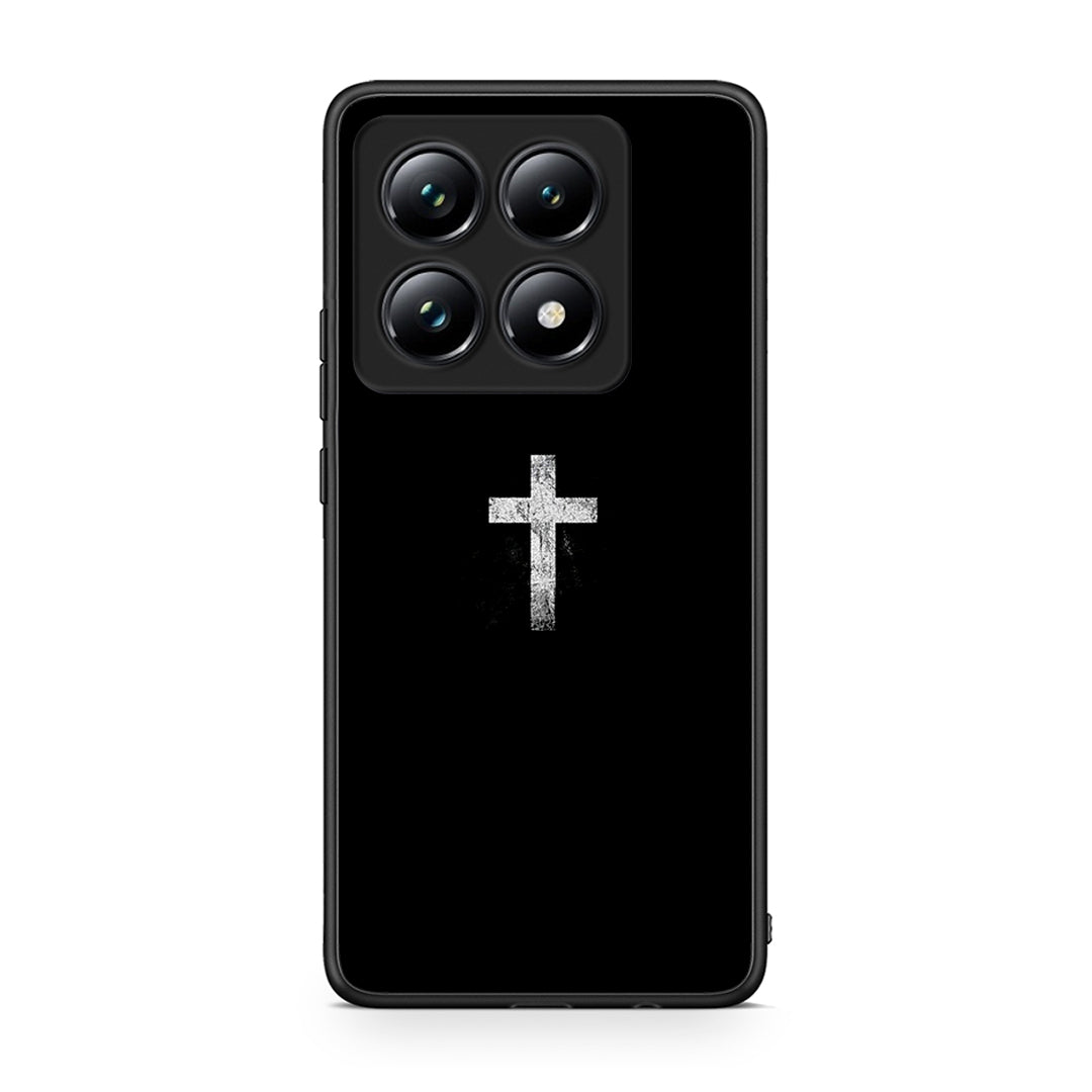 Xiaomi 14T Pro White Cross θήκη από τη Smartfits με σχέδιο στο πίσω μέρος και μαύρο περίβλημα | Smartphone case with colorful back and black bezels by Smartfits
