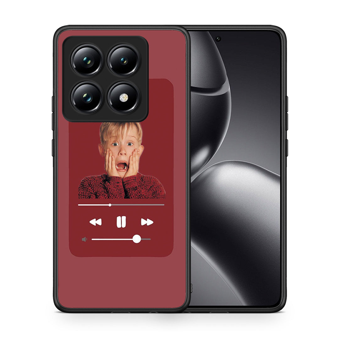 Θήκη Xiaomi 14T Pro Xmas Alone Music από τη Smartfits με σχέδιο στο πίσω μέρος και μαύρο περίβλημα | Xiaomi 14T Pro Xmas Alone Music case with colorful back and black bezels
