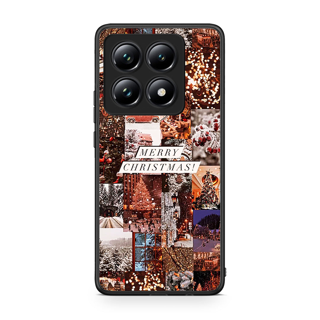 Xiaomi 14T Pro Xmas Collage θήκη από τη Smartfits με σχέδιο στο πίσω μέρος και μαύρο περίβλημα | Smartphone case with colorful back and black bezels by Smartfits