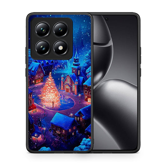 Θήκη Xiaomi 14T Pro Xmas Village από τη Smartfits με σχέδιο στο πίσω μέρος και μαύρο περίβλημα | Xiaomi 14T Pro Xmas Village case with colorful back and black bezels