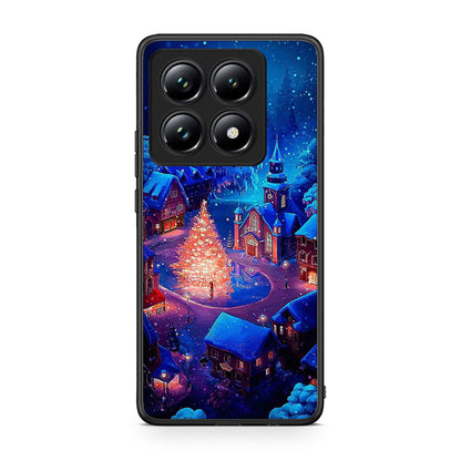 Xiaomi 14T Pro Xmas Village θήκη από τη Smartfits με σχέδιο στο πίσω μέρος και μαύρο περίβλημα | Smartphone case with colorful back and black bezels by Smartfits