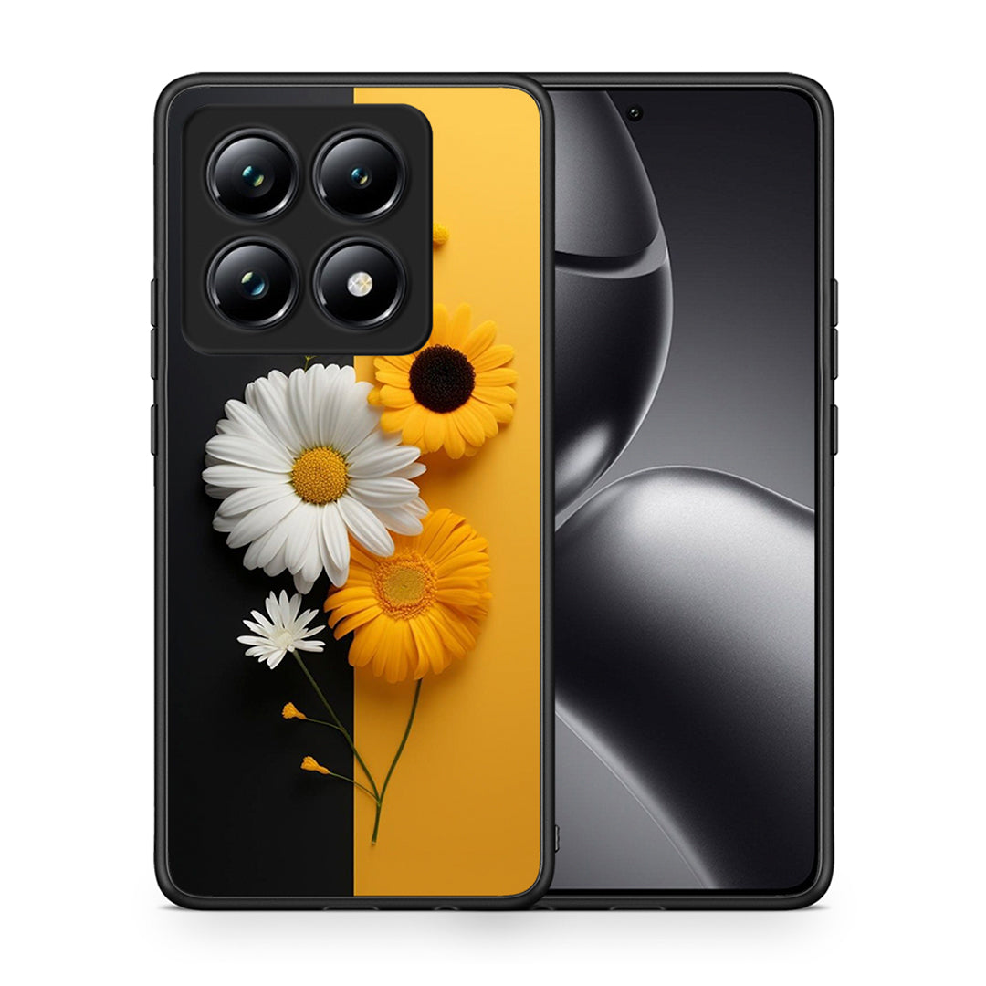 Θήκη Xiaomi 14T Pro Yellow Daisies από τη Smartfits με σχέδιο στο πίσω μέρος και μαύρο περίβλημα | Xiaomi 14T Pro Yellow Daisies case with colorful back and black bezels