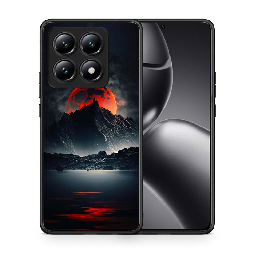 Θήκη Xiaomi 14T Red Full Moon από τη Smartfits με σχέδιο στο πίσω μέρος και μαύρο περίβλημα | Xiaomi 14T Red Full Moon case with colorful back and black bezels