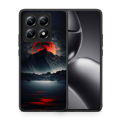 Θήκη Xiaomi 14T Red Full Moon από τη Smartfits με σχέδιο στο πίσω μέρος και μαύρο περίβλημα | Xiaomi 14T Red Full Moon case with colorful back and black bezels
