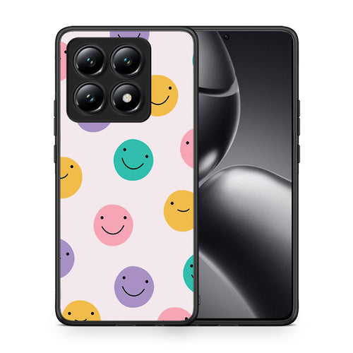 Θήκη Xiaomi 14T Smiley Faces από τη Smartfits με σχέδιο στο πίσω μέρος και μαύρο περίβλημα | Xiaomi 14T Smiley Faces case with colorful back and black bezels