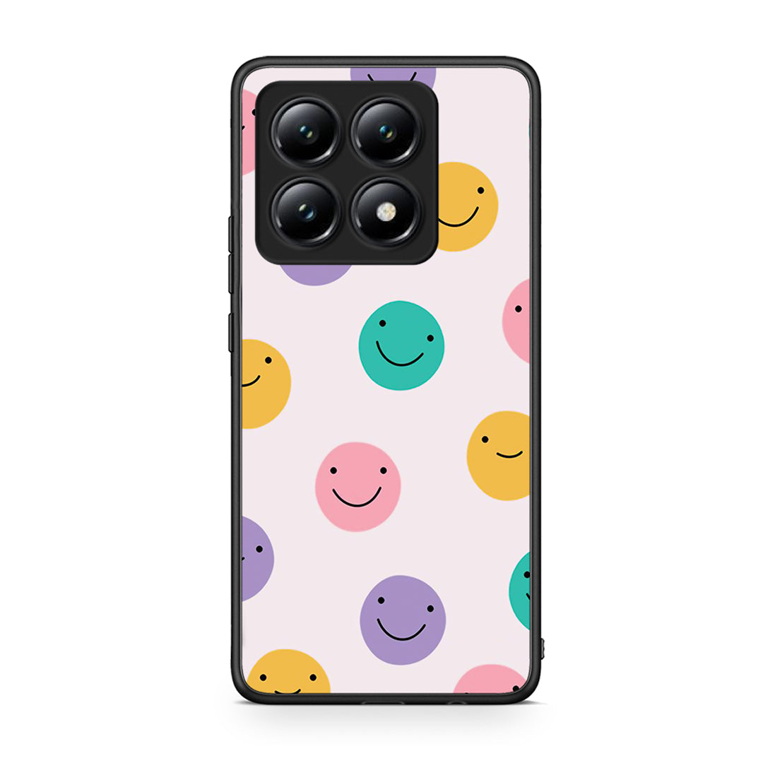 Xiaomi 14T Smiley Faces θήκη από τη Smartfits με σχέδιο στο πίσω μέρος και μαύρο περίβλημα | Smartphone case with colorful back and black bezels by Smartfits