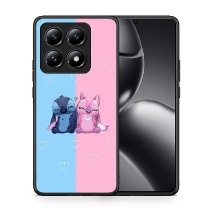 Θήκη Xiaomi 14T Stitch And Angel από τη Smartfits με σχέδιο στο πίσω μέρος και μαύρο περίβλημα | Xiaomi 14T Stitch And Angel case with colorful back and black bezels