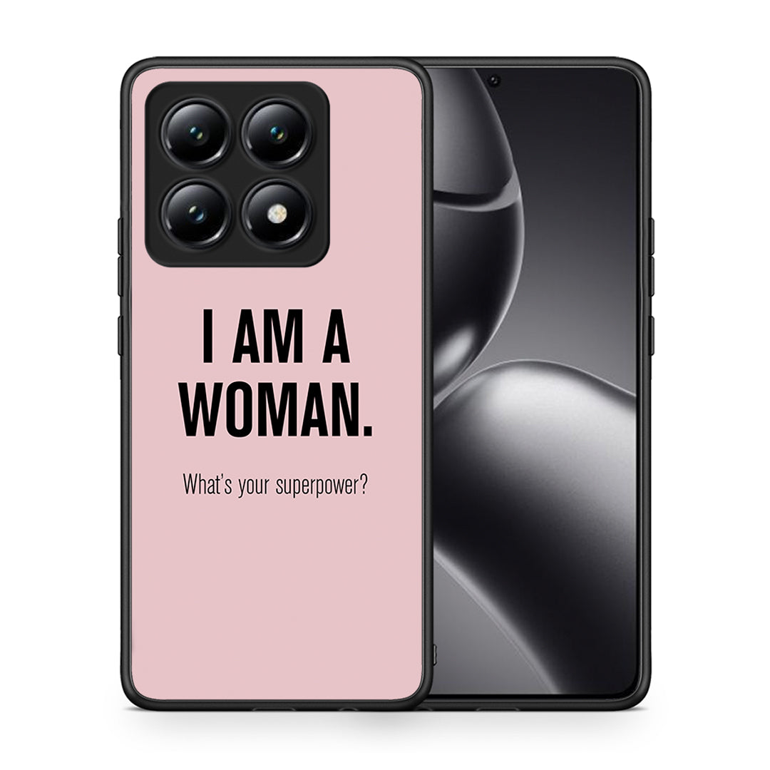 Θήκη Xiaomi 14T Superpower Woman από τη Smartfits με σχέδιο στο πίσω μέρος και μαύρο περίβλημα | Xiaomi 14T Superpower Woman case with colorful back and black bezels