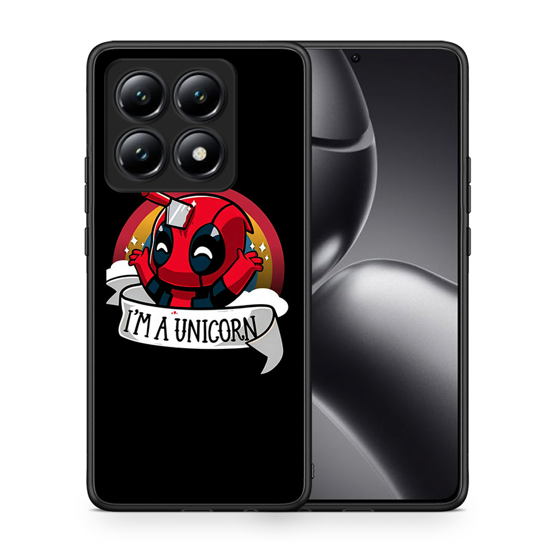 Θήκη Xiaomi 14T Unicorn Deadpool από τη Smartfits με σχέδιο στο πίσω μέρος και μαύρο περίβλημα | Xiaomi 14T Unicorn Deadpool case with colorful back and black bezels