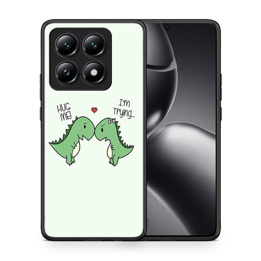 Θήκη Xiaomi 14T Rex Valentine από τη Smartfits με σχέδιο στο πίσω μέρος και μαύρο περίβλημα | Xiaomi 14T Rex Valentine case with colorful back and black bezels