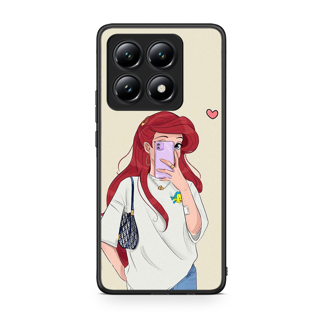 Xiaomi 14T Walking Mermaid Θήκη από τη Smartfits με σχέδιο στο πίσω μέρος και μαύρο περίβλημα | Smartphone case with colorful back and black bezels by Smartfits