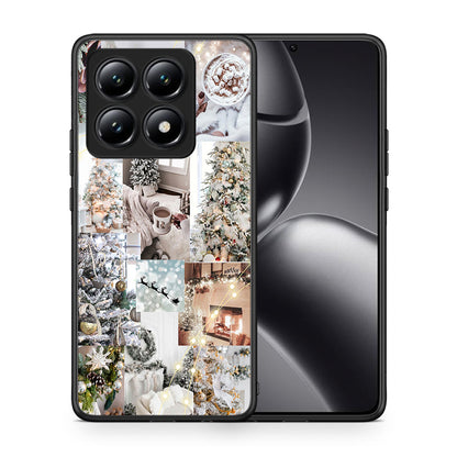 Θήκη Xiaomi 14T White Christmas από τη Smartfits με σχέδιο στο πίσω μέρος και μαύρο περίβλημα | Xiaomi 14T White Christmas case with colorful back and black bezels