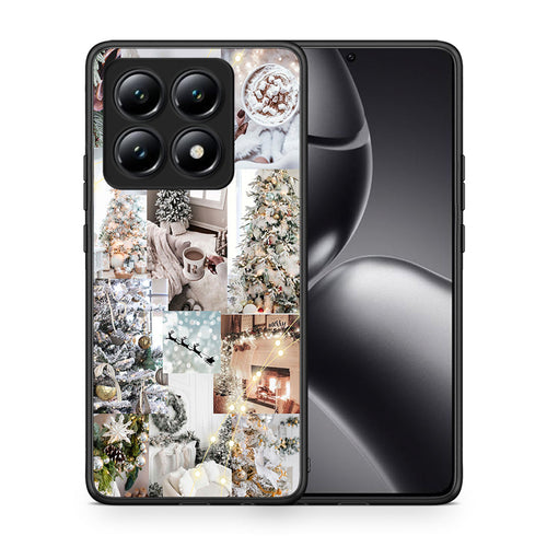 Θήκη Xiaomi 14T White Christmas από τη Smartfits με σχέδιο στο πίσω μέρος και μαύρο περίβλημα | Xiaomi 14T White Christmas case with colorful back and black bezels
