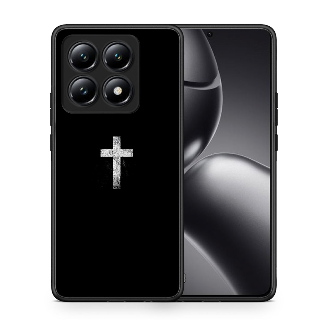 Θήκη Xiaomi 14T White Cross από τη Smartfits με σχέδιο στο πίσω μέρος και μαύρο περίβλημα | Xiaomi 14T White Cross case with colorful back and black bezels