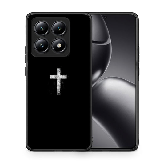 Θήκη Xiaomi 14T White Cross από τη Smartfits με σχέδιο στο πίσω μέρος και μαύρο περίβλημα | Xiaomi 14T White Cross case with colorful back and black bezels