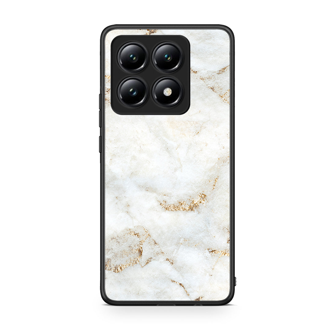 Xiaomi 14T White Gold Marble θήκη από τη Smartfits με σχέδιο στο πίσω μέρος και μαύρο περίβλημα | Smartphone case with colorful back and black bezels by Smartfits