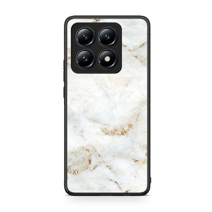 Xiaomi 14T White Gold Marble θήκη από τη Smartfits με σχέδιο στο πίσω μέρος και μαύρο περίβλημα | Smartphone case with colorful back and black bezels by Smartfits