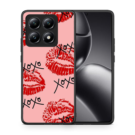 Θήκη Xiaomi 14T XOXO Lips από τη Smartfits με σχέδιο στο πίσω μέρος και μαύρο περίβλημα | Xiaomi 14T XOXO Lips case with colorful back and black bezels