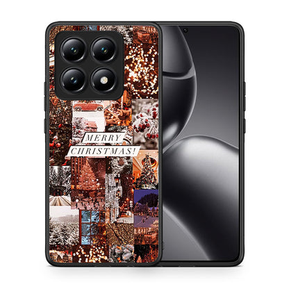 Θήκη Xiaomi 14T Xmas Collage από τη Smartfits με σχέδιο στο πίσω μέρος και μαύρο περίβλημα | Xiaomi 14T Xmas Collage case with colorful back and black bezels