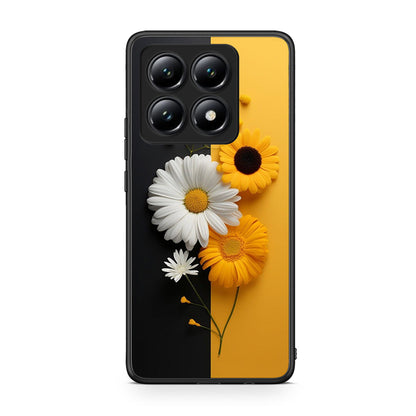 Xiaomi 14T Yellow Daisies θήκη από τη Smartfits με σχέδιο στο πίσω μέρος και μαύρο περίβλημα | Smartphone case with colorful back and black bezels by Smartfits