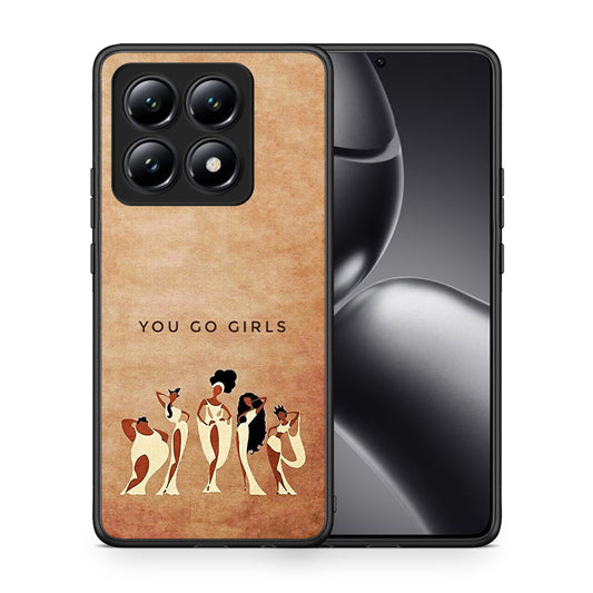 Θήκη Xiaomi 14T You Go Girl από τη Smartfits με σχέδιο στο πίσω μέρος και μαύρο περίβλημα | Xiaomi 14T You Go Girl case with colorful back and black bezels