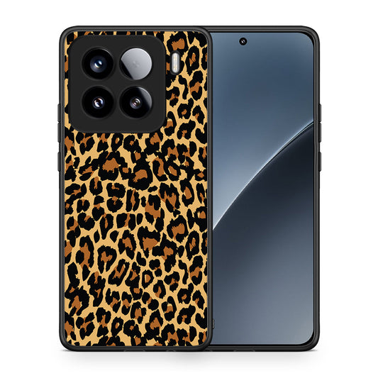 Θήκη Xiaomi 15 Leopard Animal από τη Smartfits με σχέδιο στο πίσω μέρος και μαύρο περίβλημα | Xiaomi 15 Leopard Animal case with colorful back and black bezels