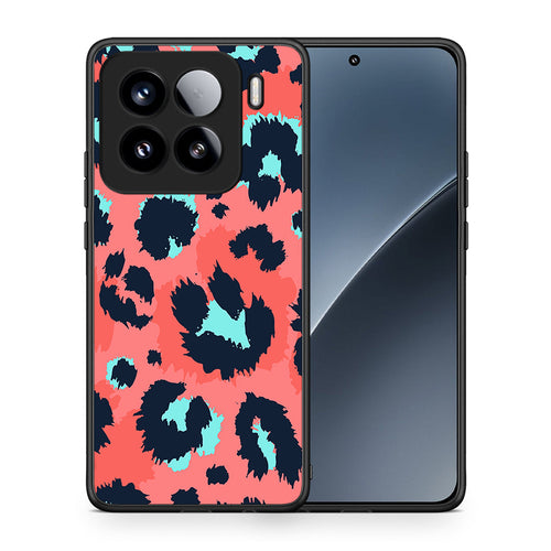 Θήκη Xiaomi 15 Pink Leopard Animal από τη Smartfits με σχέδιο στο πίσω μέρος και μαύρο περίβλημα | Xiaomi 15 Pink Leopard Animal case with colorful back and black bezels