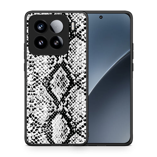 Θήκη Xiaomi 15 White Snake Animal από τη Smartfits με σχέδιο στο πίσω μέρος και μαύρο περίβλημα | Xiaomi 15 White Snake Animal case with colorful back and black bezels